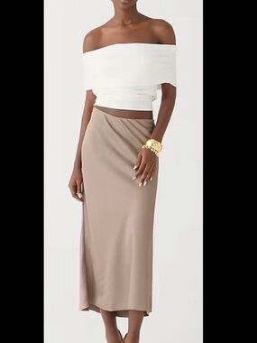 J. Crew Gwyneth Satin Midi Slip Skirt | Size Medium